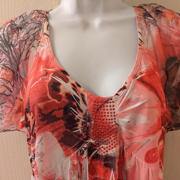 One World Floral Blouse NWOT Sz Med - Picture 2 of 12
